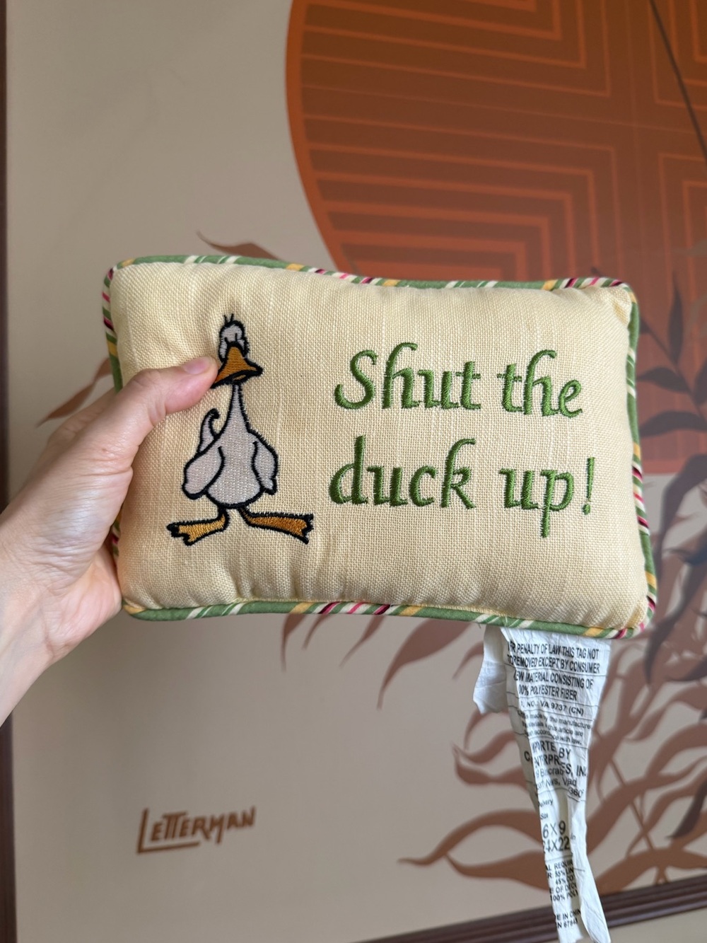 C&F Home Shut The Duck Up Mini Accent Throw Pillow 6x9